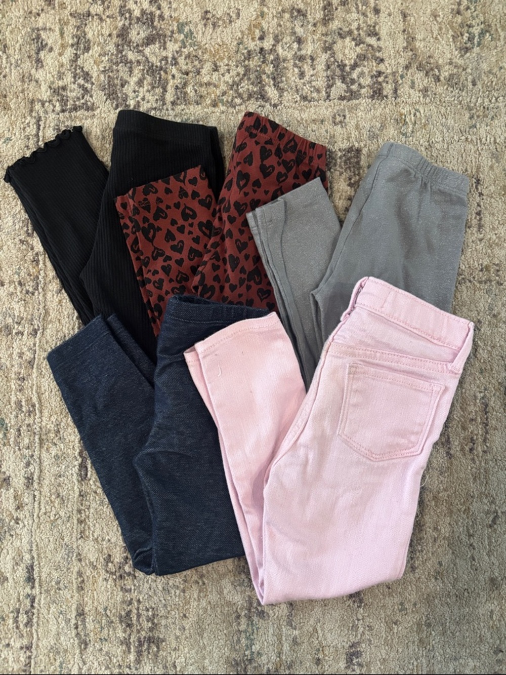 Old Navy 4T Girls' Leggings & Pants Bundle - Pink Adjustable Jeggings